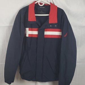 Nautica Son of a Maritime Men’s X-Large Red, White and Blue Windbreaker Jacket